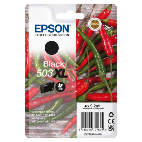 Epson 503XL BK, Kompatibel patron 12 ml.